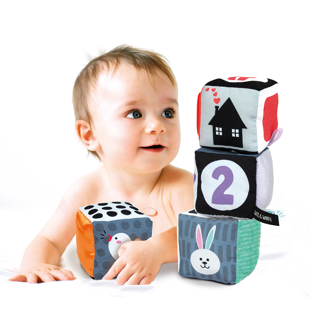 Baby Clementoni For You Βρεφικό Παιχνίδι Μαλακοί Κύβοι Λευκό Και Μαύρο Για 0+ Μηνών - Image 3