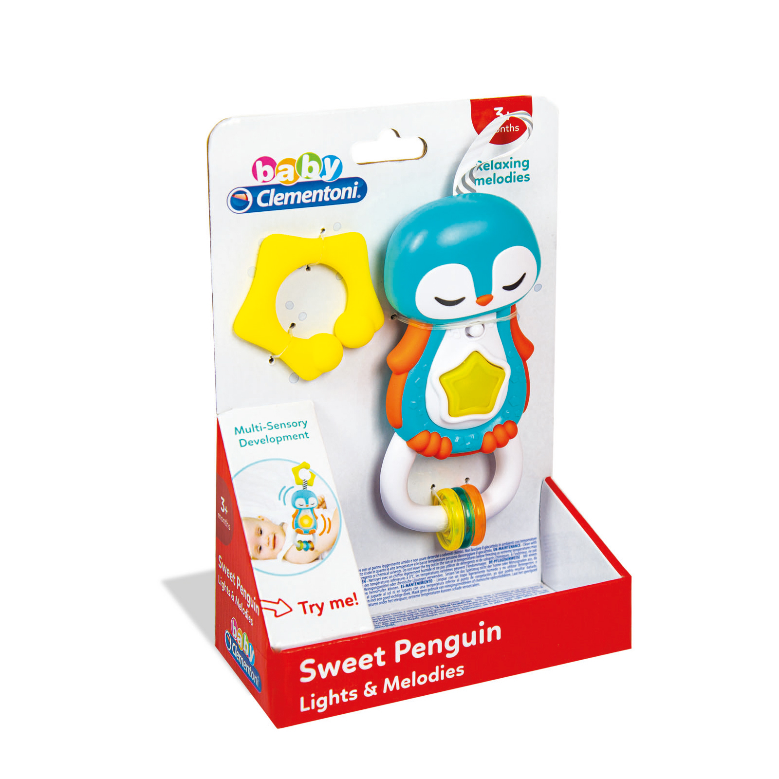 Baby Clementoni Βρεφική Ηλεκτρονική Κουδουνίστρα Πιγκουίνος Για 3+ Μηνών - Image 2