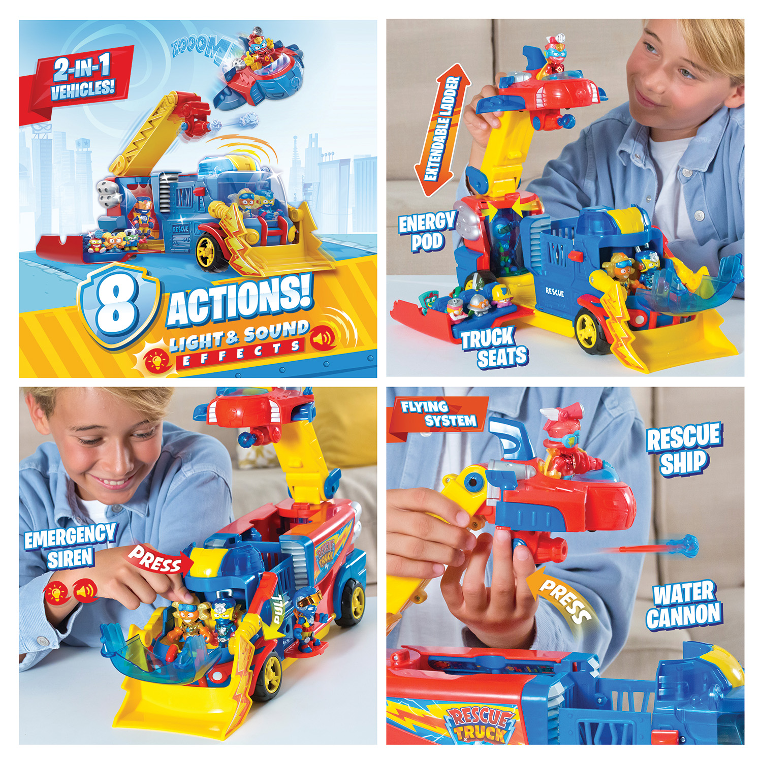 Superthings Μικροπλάσματα Όχημα Με Φώτα Και Ήχους 2 Σε 1 Rescue Truck Για 3+ Χρονών - Image 3