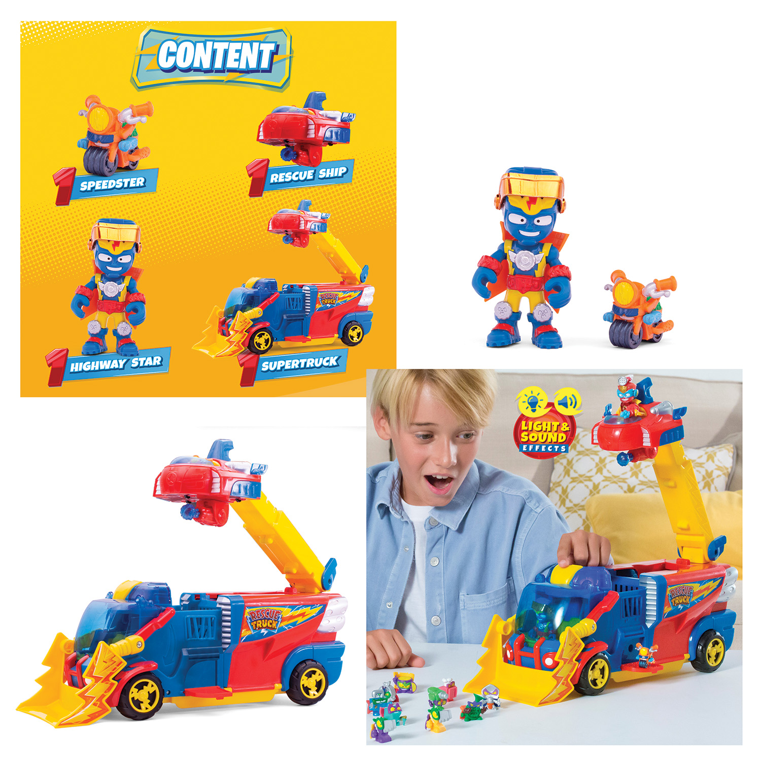 Superthings Μικροπλάσματα Όχημα Με Φώτα Και Ήχους 2 Σε 1 Rescue Truck Για 3+ Χρονών - Image 4