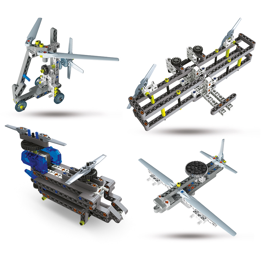 Μαθαίνω Και Δημιουργώ Build Εκπαιδευτικό Παιχνίδι Εργαστήριο Μηχανικής Αεροπλάνα Και Ελικόπτερα 8+. - Image 5