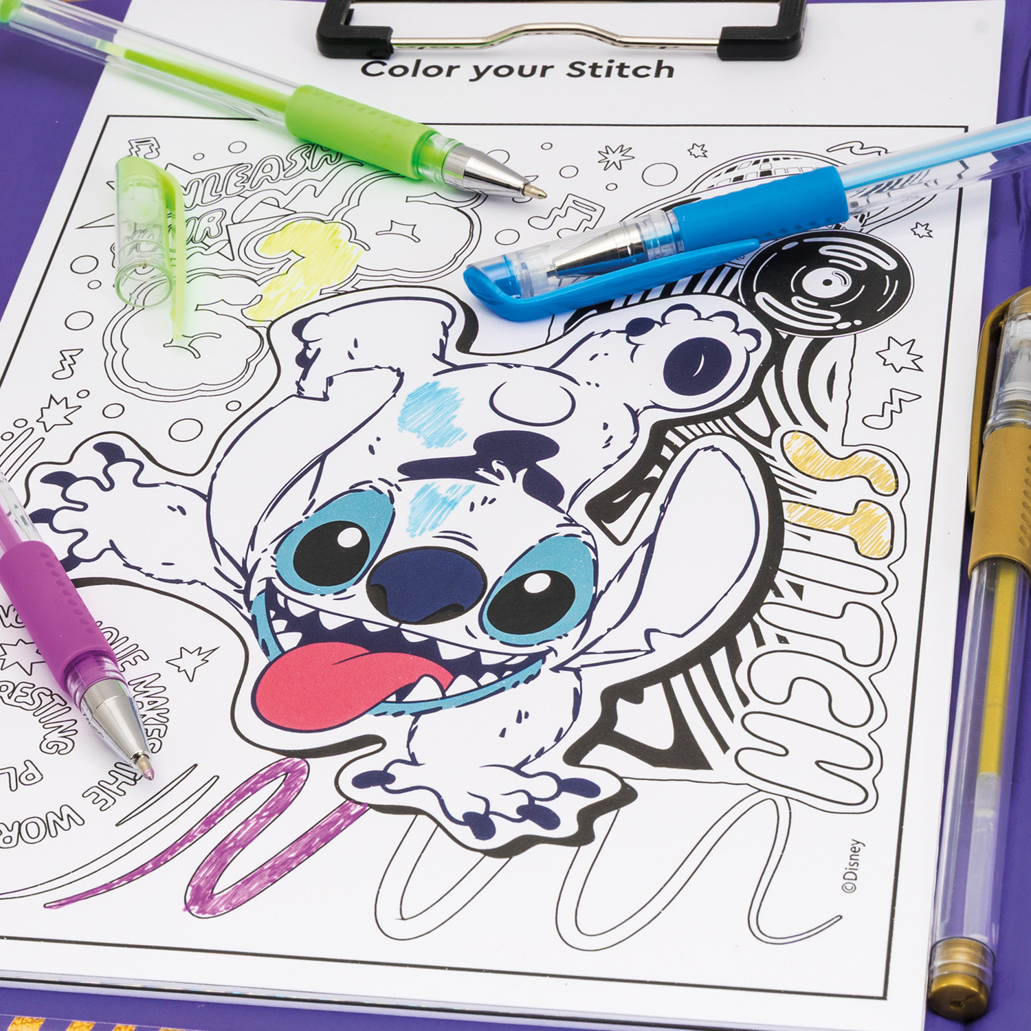 HappiHobbi Art Journal Fluo Στυλό Disney Stitch Για 9+ Χρονών - Image 3
