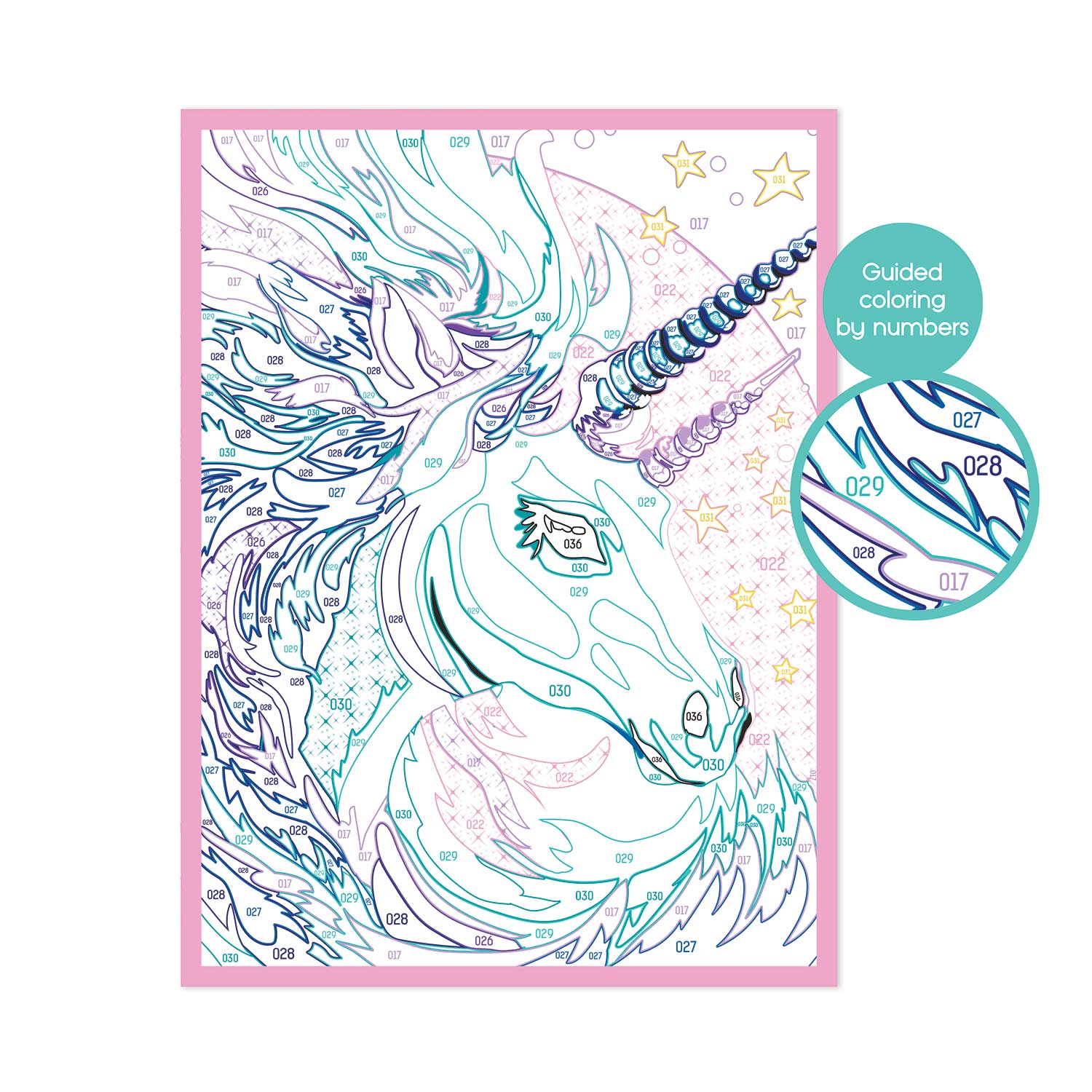 HappiHobbi Paint & Frame Paint by Numbers Fairytale Unicorn Για Ηλικίες 8+ Χρονών - Image 5