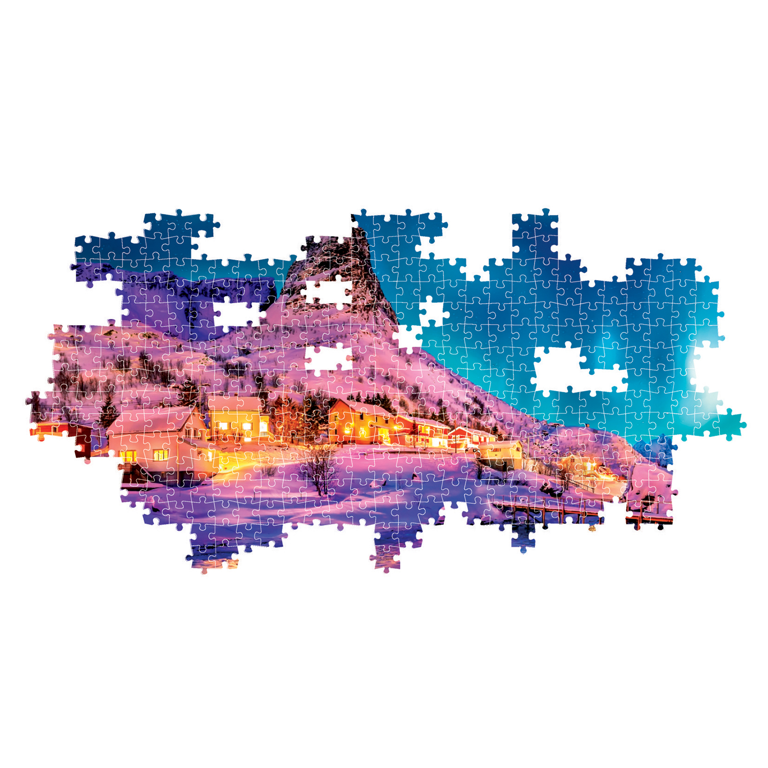 Clementoni Παζλ Panorama High Quality Collection Πολύχρωμη Νύχτα Στα Νορβηγικά Νησιά 1000 τμχ - Image 3