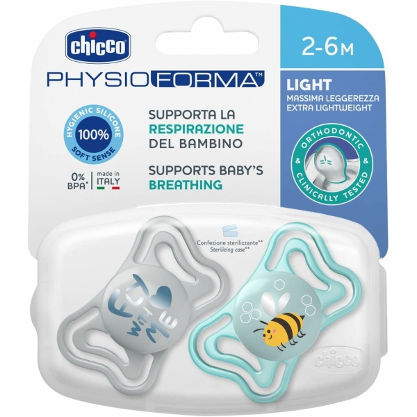 Alternative view of Chicco Πιπίλες Light PhysioForma Σιέλ Για 2-6 Μηνών 2τμχ