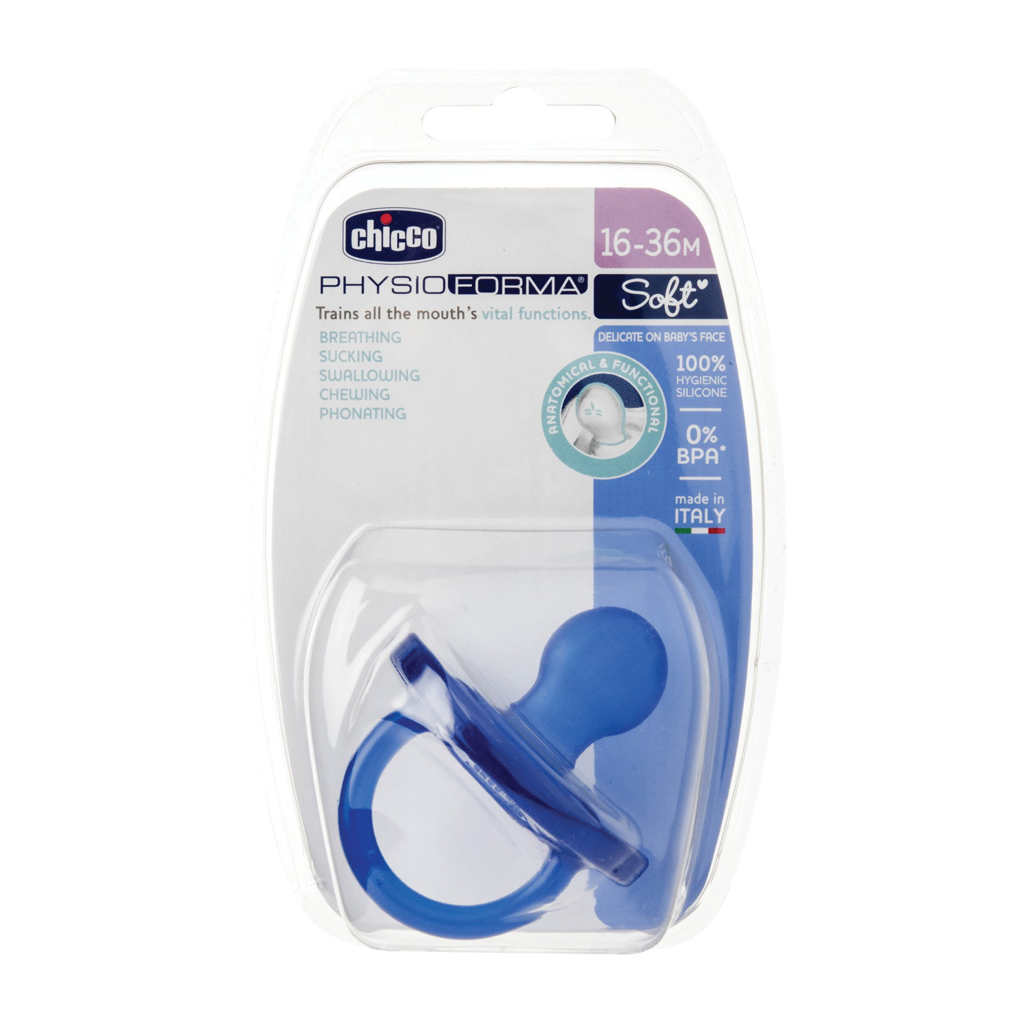 Chicco Πιπίλα Όλο Σιλικόνη PhysioForma Soft Σιέλ Για 16-36 Μηνών - Image 2