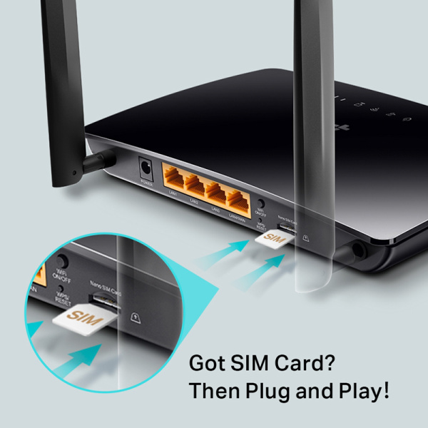 Alternative view of TP-LINK router Archer MR200, 4G LTE, Wi-Fi 750Mbps AC750, Ver. 5.2