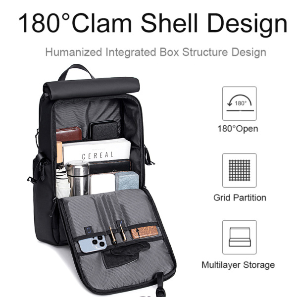 Alternative view of ARCTIC HUNTER τσάντα πλάτης B00562 με θήκη laptop 15.6", 20L, USB, μαύρη