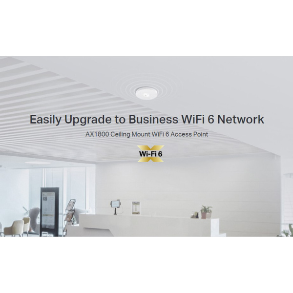 Alternative view of TP-LINK access point EAP613, οροφής, Wi-Fi 6, 1800Mbps, Mesh, Ver. 1.0