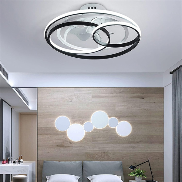 Alternative view of POWERTECH ανεμιστήρας οροφής HLL-0108 με LED φως, 50W, Φ50x21cm, μαύρος