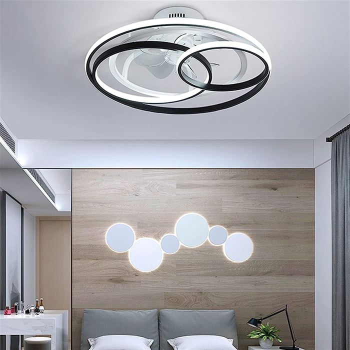 POWERTECH ανεμιστήρας οροφής HLL-0108 με LED φως, 50W, Φ50x21cm, μαύρος - Image 2