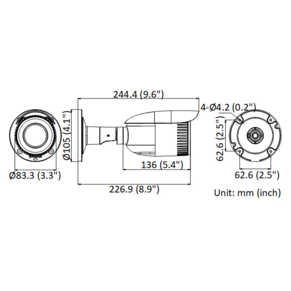 Alternative view of HIKVISION HIWATCH IP κάμερα HWI-B640H-Z, POE, 2.8-12mm, 4MP, IP67