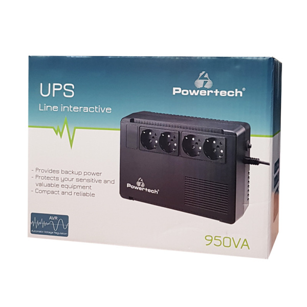 Alternative view of POWERTECH UPS Line Interactive PT-950C, 950VA/570W, 4x schuko