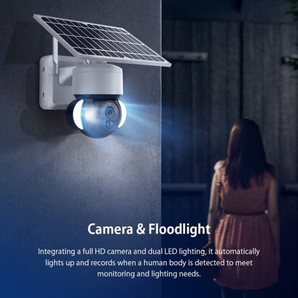 Alternative view of SECTEC smart ηλιακή κάμερα ST-S518M-3M με προβολείς, 3MP, Wi-Fi, PTZ