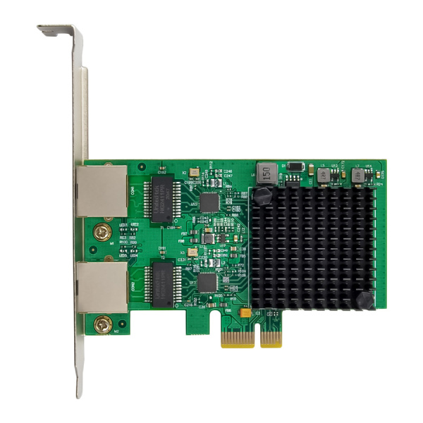 Alternative view of POWERTECH κάρτα επέκτασης PCIe σε 2x RJ45 2.5G ST7275, RTL8125B