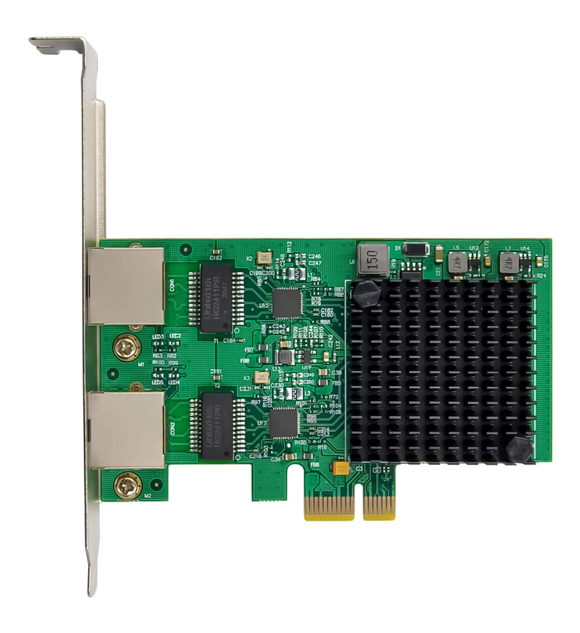POWERTECH κάρτα επέκτασης PCIe σε 2x RJ45 2.5G ST7275, RTL8125B - Image 2