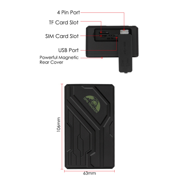 Alternative view of COBAN GPS Tracker Οχημάτων TK108B, GPS & GSM/GPRS, IP67, 10000mAh