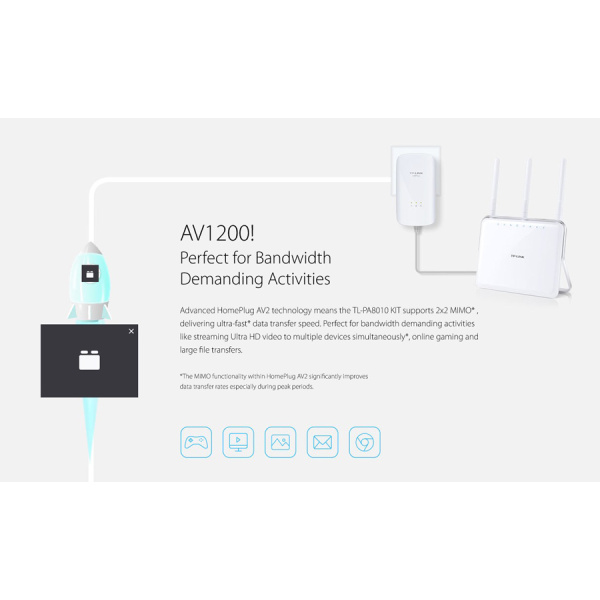 Alternative view of TP-LINK Powerline Starter Kit TL-PA8010, AV1200 Gigabit, Ver. 1.0