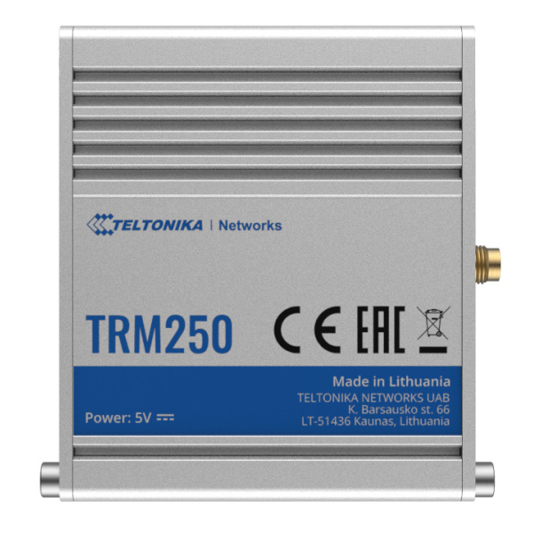 Alternative view of TELTONIKA Industrial cellular modem TRM250, 4G LTE Cat M1, USB