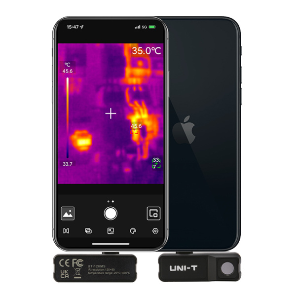 Alternative view of UNI-T συσκευή θερμικής απεικόνισης UTi120MS για iPhone, έως 400 °C