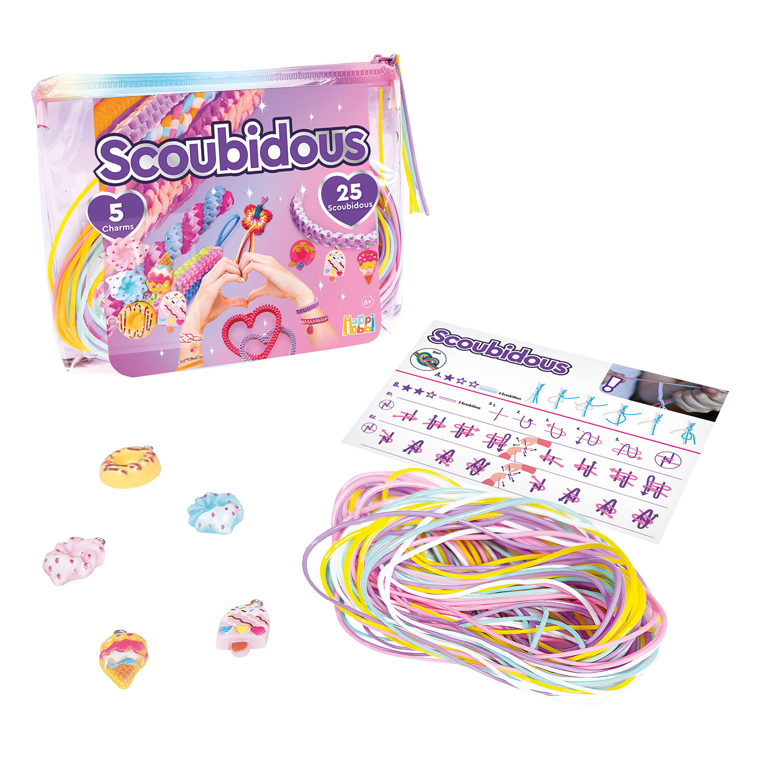 HappiHobbi Scoubidous Τσαντάκι Με 25 Scoubidous & Αξεσουάρ Για 6+ - Image 2