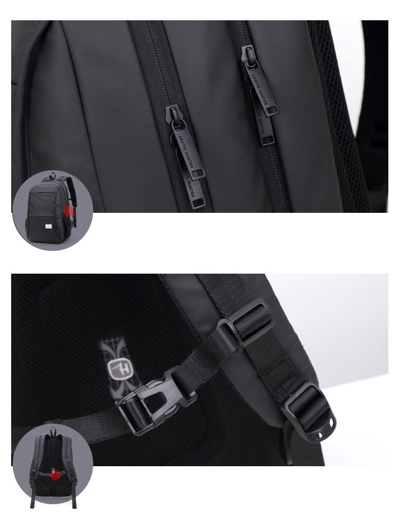 ARCTIC HUNTER τσάντα πλάτης 20005 με θήκη laptop 15.6", 26L, μαύρη - Image 5