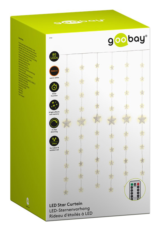 GOOBAY LED λαμπάκια κουρτίνα 57941, 3000K, 6.05m, IP44, 31V, 80 LED - Image 6
