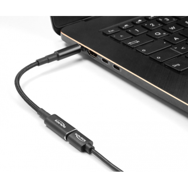 Alternative view of DELOCK καλώδιο τροφοδοσίας 60036, USB-C σε Dell 4.5x3.0mm, 15cm, μαύρο