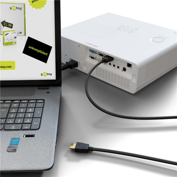 Alternative view of GOOBAY καλώδιο HDMI 2.0 60620 με Ethernet, 4K/60Hz, 18 Gbps, 1m, μαύρο
