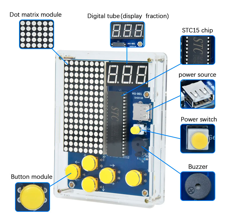 KEYESTUDIO 51 Microcontroller Game Boy 60720213 για Arduino, 4 παιχνίδια - Image 3