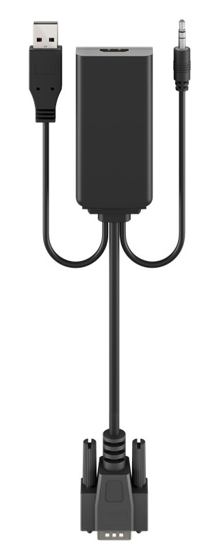 GOOBAY αντάπτορας VGA σε HDMI 61259, 3.5mm Jack, 1080p/60Hz, μαύρος - Image 3