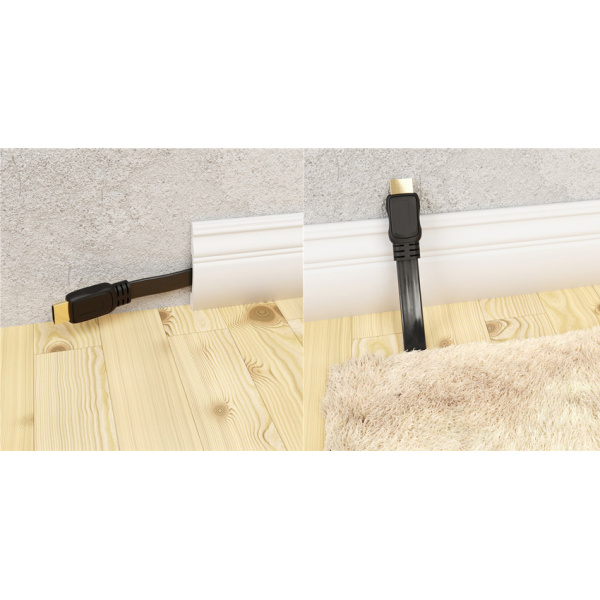 Alternative view of GOOBAY καλώδιο HDMI 2.0 61277, Ethernet flat, 4K/60Hz 18 Gbps, 1m, μαύρο