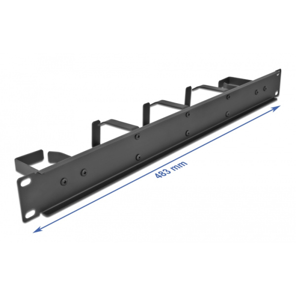 Alternative view of DELOCK cable management 66848 για rack 19"/1U, 5x γάντζοι, μαύρο