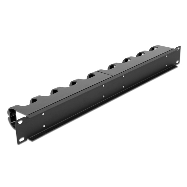 Alternative view of DELOCK cable management 66849 για rack 19"/1U, 10x γάντζοι, μαύρο