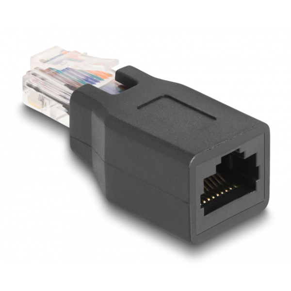 Alternative view of DELOCK αντάπτορας RJ45/RJ48/RJ50 66991, 10P/10C pin out 1:1, μαύρος