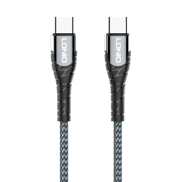 LDNIO καλώδιο USB-C σε USB-C LC101, 65W PD, 1m, γκρι