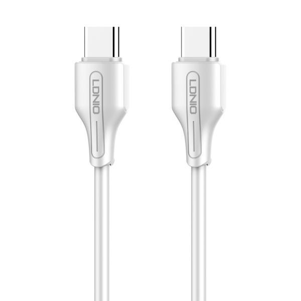 LDNIO καλώδιο USB-C σε USB-C LC121C, 65W PD, 1m, λευκό
