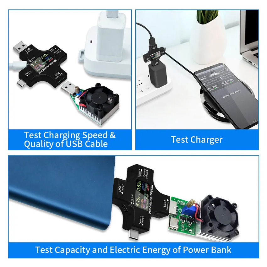 Συσκευή ελέγχου λειτουργίας θύρας USB, Micro USB & USB-C, 3.6-32V, LCD - Image 3
