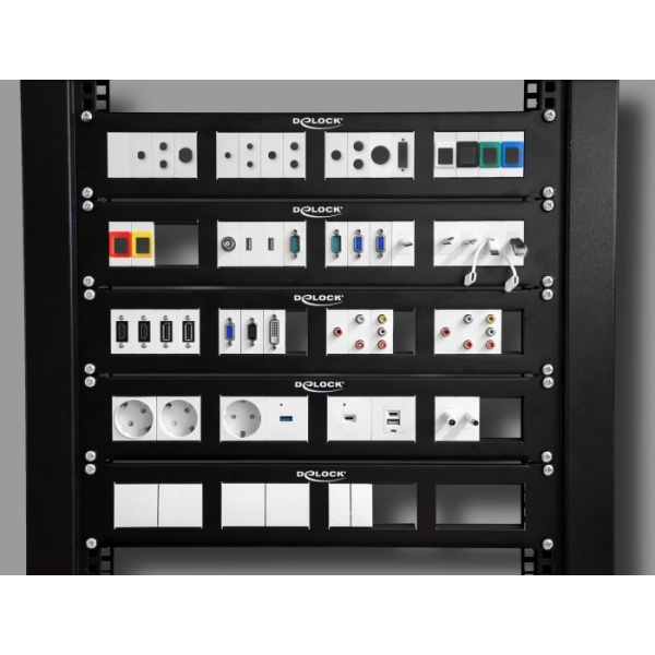 Alternative view of DELOCK D-Type module βάση 81405 για Easy 45 patch panel, 45x45mm, 5τμχ