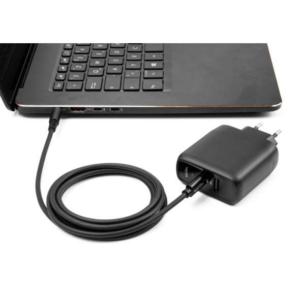 Alternative view of DELOCK καλώδιο τροφοδοσίας 87972, USB-C σε HP 7.4x5.0mm, 1.5m, μαύρο