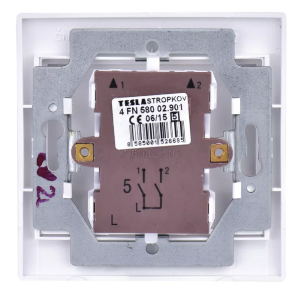 Alternative view of TESLA STROPKOV διακόπτης κομμυτατέρ Praktik A0264, διπλός, λευκός