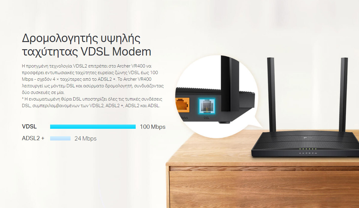 TP-LINK Modem/Router Archer VR400, VDSL/ADSL, 1200Mbps AC1200, Ver. 3.0 - Image 6