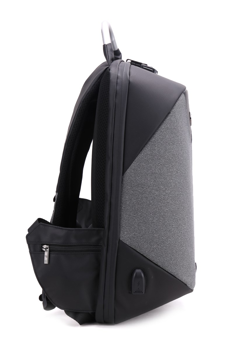 ARCTIC HUNTER τσάντα πλάτης B00208 με θήκη laptop 15.6", λουκέτο TSA, 24L, γκρι - Image 5