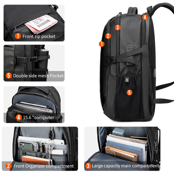 Alternative view of ARCTIC HUNTER τσάντα πλάτης B00388 με θήκη laptop 15.6", USB, 27L, μπλε