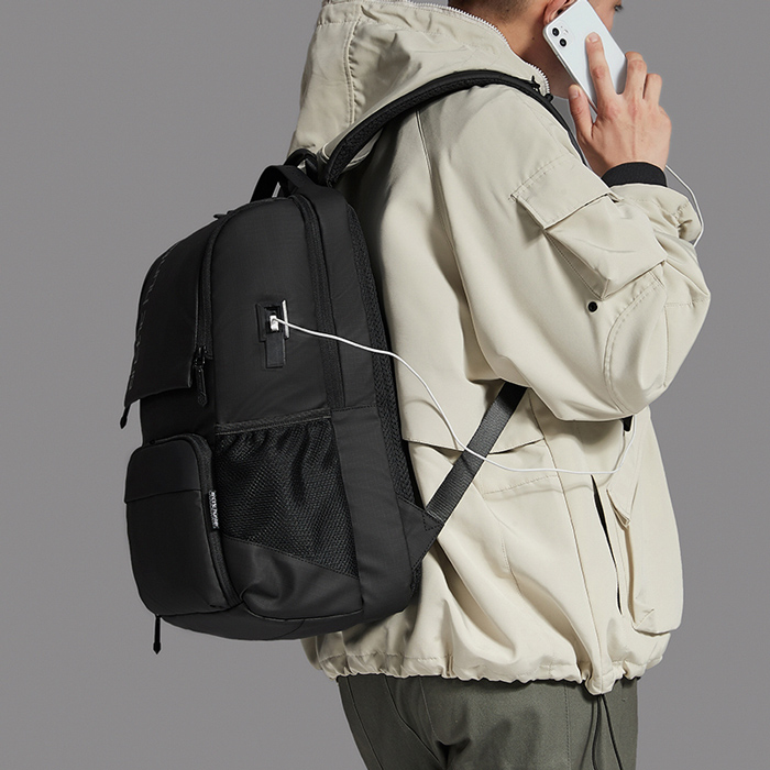 ARCTIC HUNTER τσάντα πλάτης B00532 με θήκη laptop 15.6", USB, 28L, μαύρη - Image 6