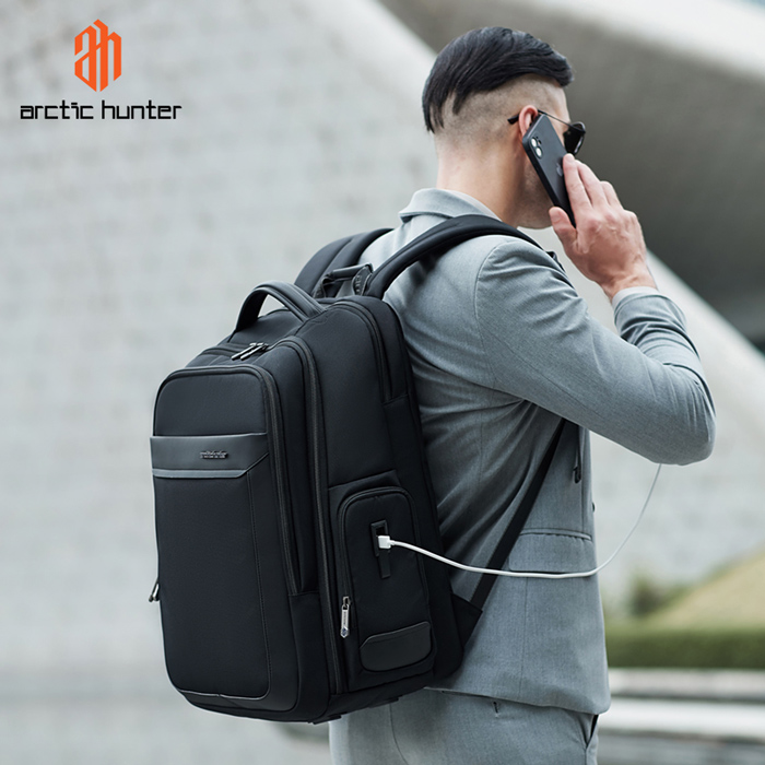 ARCTIC HUNTER τσάντα πλάτης B00544 με θήκη laptop 17", 40L, USB, μαύρη - Image 3