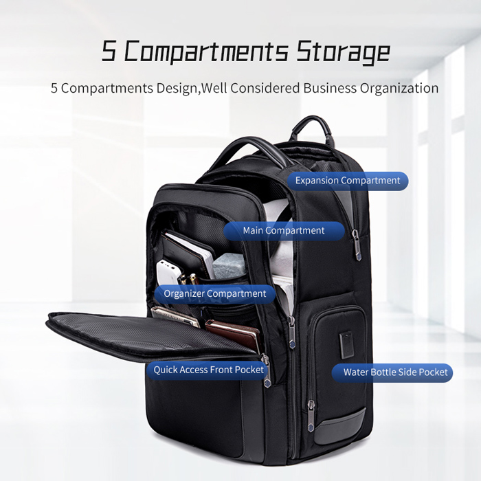 ARCTIC HUNTER τσάντα πλάτης B00544 με θήκη laptop 17", 40L, USB, μαύρη - Image 2