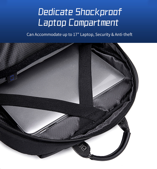 ARCTIC HUNTER τσάντα πλάτης B00544 με θήκη laptop 17", 40L, USB, μαύρη - Image 6