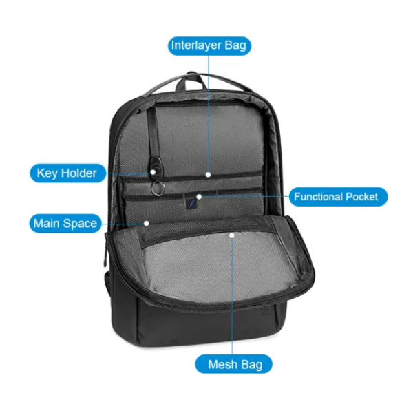 Alternative view of ARCTIC HUNTER τσάντα πλάτης B00574 με θήκη laptop 15.6", 10L, γκρι