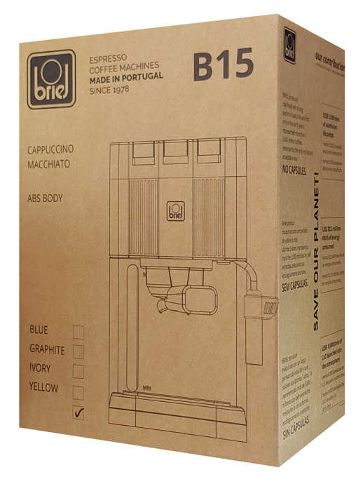 BRIEL μηχανή espresso B15, 20 bar, μπεζ - Image 4